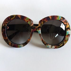 Valentino round butterfly print sunglasses